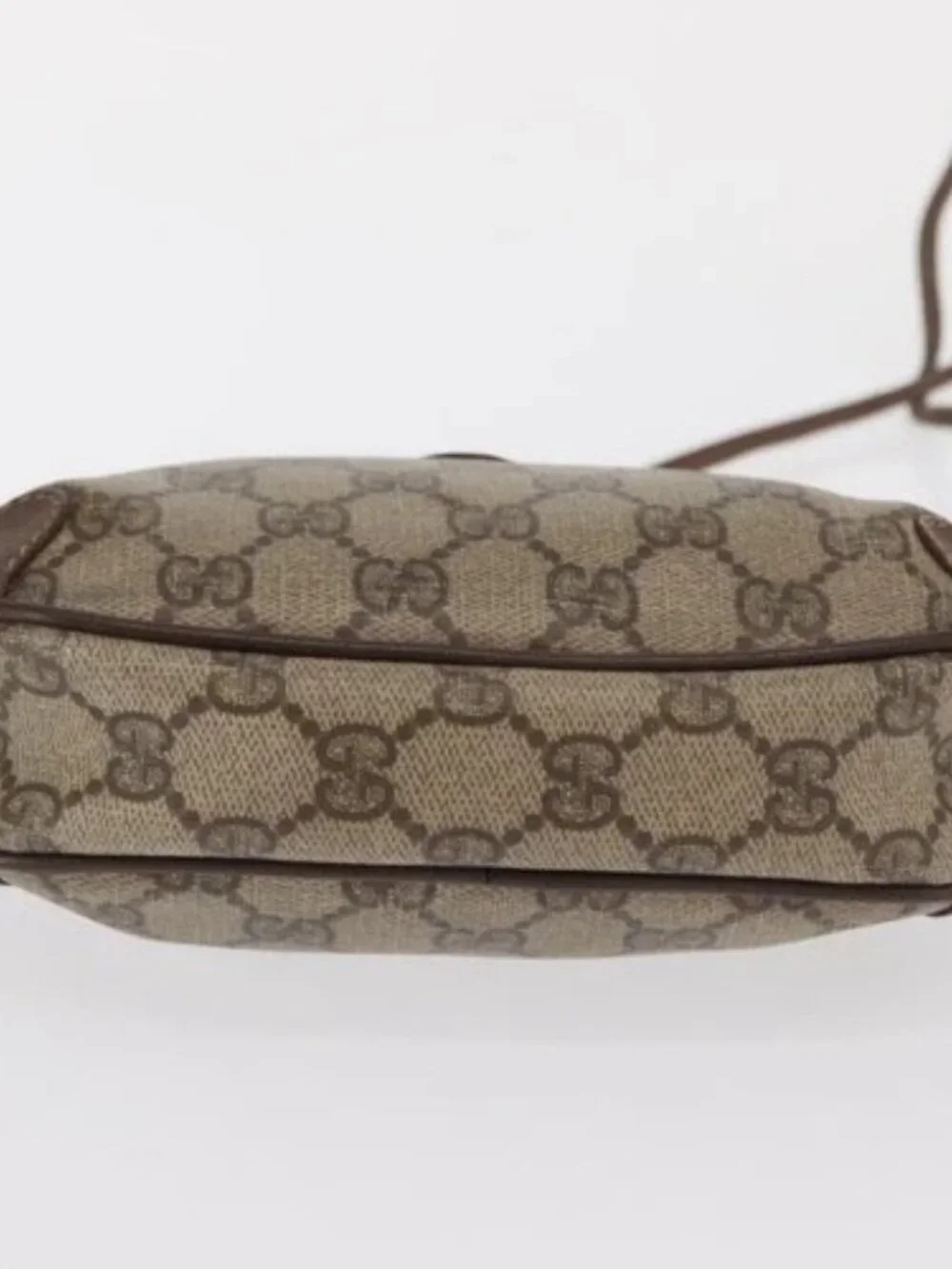 GUCCI GG Supreme Web Sherry Line Bag PVC Beige Gold 156 02 066 Auth BA10344 - Picture 9 of 15